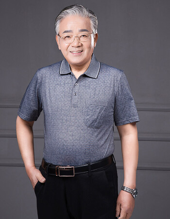 中老年男装短袖t恤翻领夏季老头男士条纹polo衫老年人体恤衫汗衫 深灰