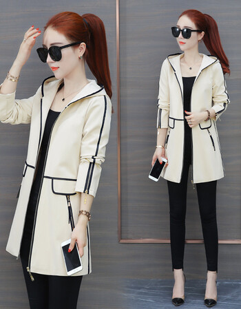 中长款外套女2018春秋季新款韩版宽松女装女士外衣秋装薄款风衣服