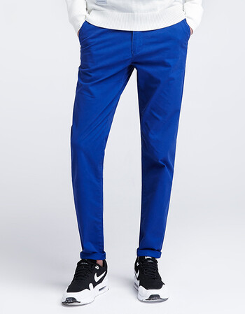 varsanol华沙路秋季新款男士休闲裤修身韩版长裤子 湖蓝 37(三尺)