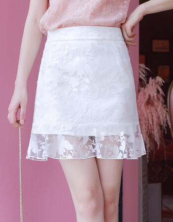 逸宛蕾丝裙子女夏2018新款包臀半身裙显瘦鱼尾裙a字裙洋气女生短裙子