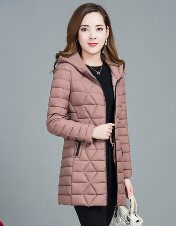 【京东好店】棉衣女中款2018冬装新品时尚修身连帽轻薄款羽绒棉服⌒ 