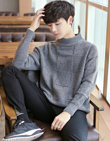 暖冬热卖 精选品质 秋冬款时尚范男士毛衣高领纯色秋衣针织衫长袖上衣