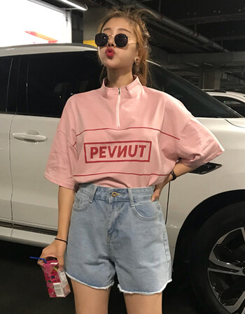 古莱登网红同款衣服夏装2018新款韩版宽松怪味少女hiphop上衣短袖t恤
