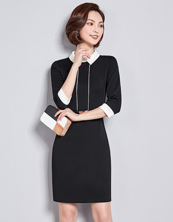 职业装连衣裙2018秋季新款时尚修身正装裙子女装套装美容师工作服