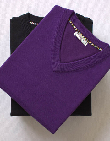 男士韩版套头纯色毛衫纯棉针织衫 雪青紫 m