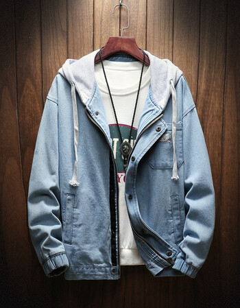 秋季牛仔外套男宽松韩版潮流春秋学生男生上衣服帅气休闲男士夹克 202