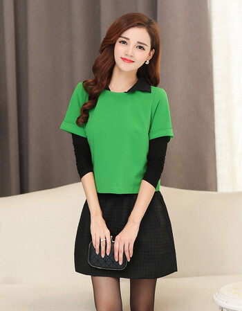 沁衣阁2016春装新款气质针织套装裙女两件套a字个性连衣裙 绿色 xl
