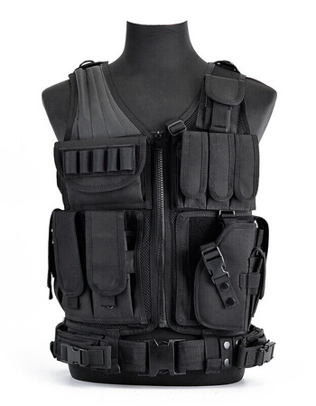 战术背心特种兵战术马甲防刺服透气网作战背心多功能军迷cs防弹衣 泥