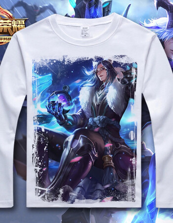 王者荣耀长袖t恤 皮肤李白宝动漫周边衣服 男女打底衫 李白-千年之狐