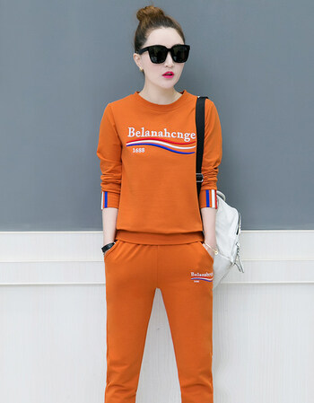 蝶恋运动服套装女春秋2018新款韩版潮女装学生时尚春装休闲卫衣两件套