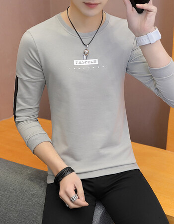 丅恤男体桖衫男男体桖衫长袖秋季男装上衣t桖长袖t恤圆领男2018打底衫