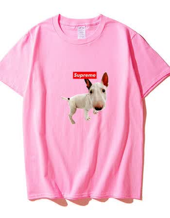 男女夏动物图案衣服情侣t恤 xcsup牛头梗(骚粉色) xs【图片 价格 品牌