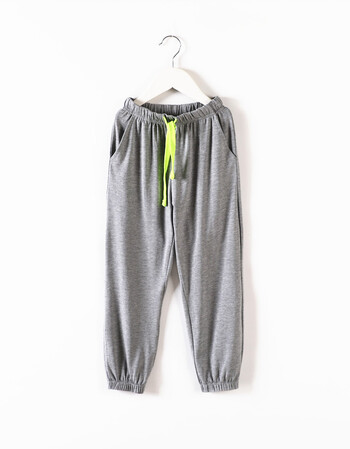 童装2018儿童季莫代尔棉长裤子女中大童薄运动防蚊裤 麻灰色 莫代尔棉