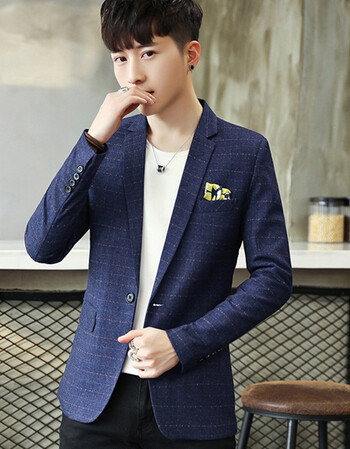 2018秋季新款男士西装英伦小西服男外套韩版青年帅气潮修身上衣服18