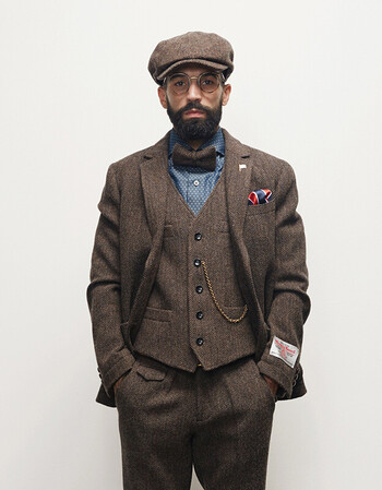 舒适帅气西装秋冬艾比路英式复古560克harristweed雅痞男西装上衣古着