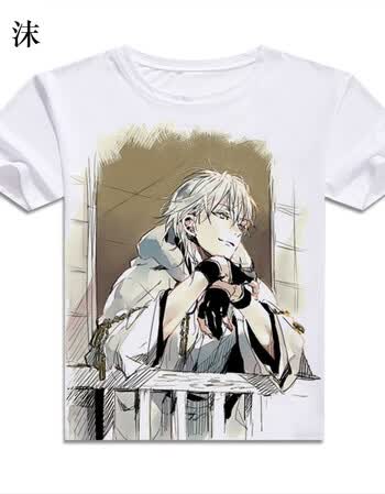 刻沫 刀剑乱舞t恤小狐丸 三日月宗近 短袖t恤 动漫周边衣服 4 l
