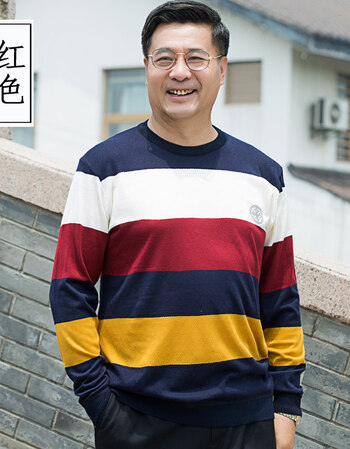 春秋爸爸装长袖t恤中年男士秋装40-0岁薄款打底衫中老年薄款上衣品质