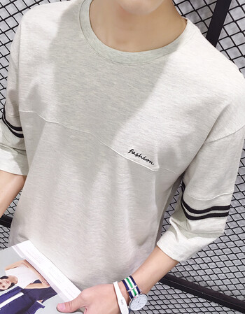 潮朝(c2)2016男士新款夏装港风宽松落肩男中袖t恤衫