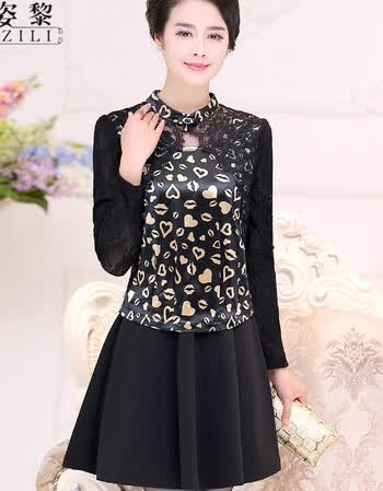 女装 连衣裙 贝姿黎(beizili) 贝蒂瑞莎2016春装新款中老年女装打底衫