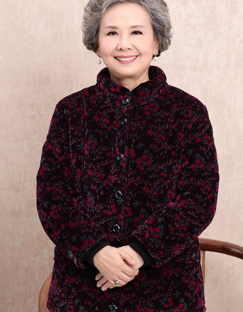 70岁80中老年人女装冬装棉衣老人奶奶棉袄加厚老太太灯芯绒外套90