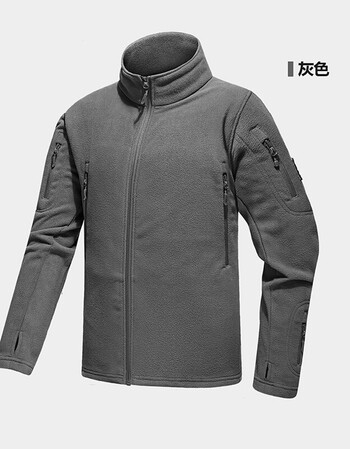 衣男军迷秋冬季加厚冲锋衣内胆上衣摇粒绒外套军警风衣硬汉军装 灰色