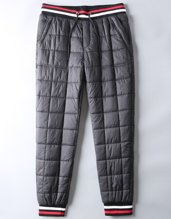 冬季御寒牛货 防水不臃肿棉裤男外穿东北加厚保暖修身束脚休闲裤 黑色