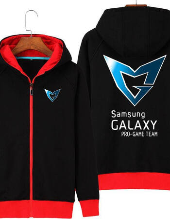 lolssw三星战队队服开衫加绒卫衣男生秋冬季外套小脚卫裤 黑色2 xs