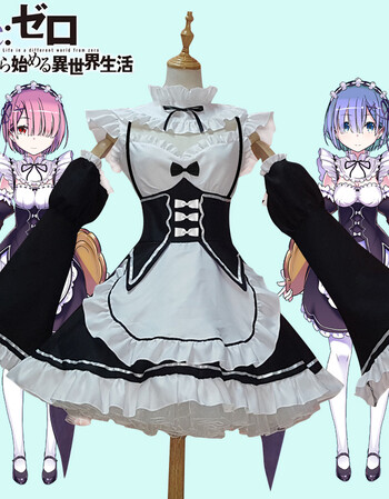 新番从零开始的异世界生活cos服动漫服装拉姆雷姆蕾姆cosplay女装女仆装双胞胎衣服女仆套装 裙撑 白袜 发饰