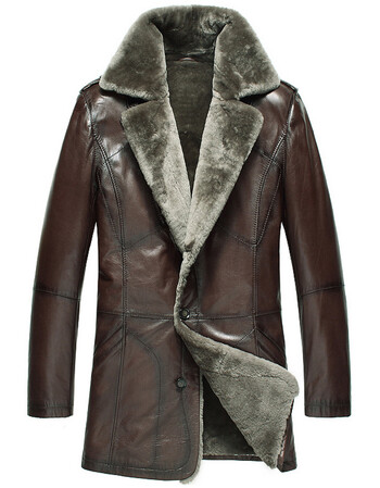 男式皮毛一体真皮皮衣中长款修身型外套澳洲绵羊皮 反季促销 58订制加