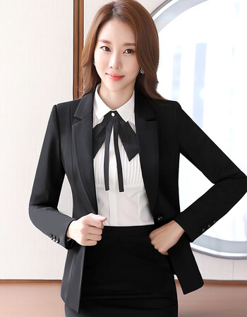 瑞诗米职业装女装秋冬长袖套装西服女士西装正装小西装女面试工作服工
