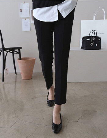 西裤女九分裤子西装裤职业显瘦小脚正装工作裤夏 黑色 l