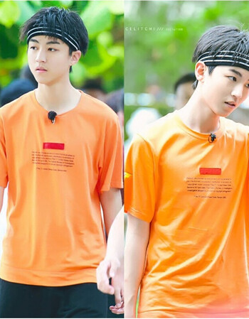 夏装tfboys王俊凯高能少年团三亚同款衣服男女学生橙色短袖t恤 橙色 s