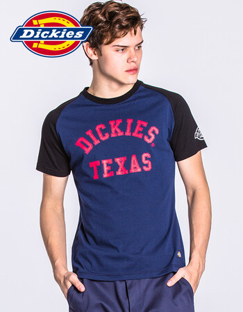 dickies官方17春夏新款coolplus撞色拼接印花插肩短袖t恤男172m30wd1