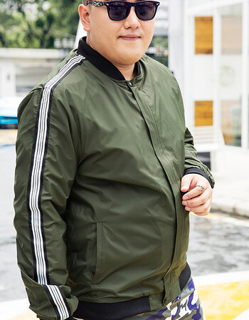 2018 新款秋季大码外套男加肥加大号立领夹克男装胖子棒球服肥佬宽松