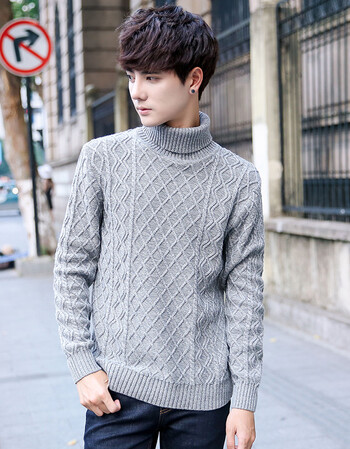 北极绒秋冬毛衣男士加厚毛线衫男装保暖上衣高领针织衫纯棉线衣男g