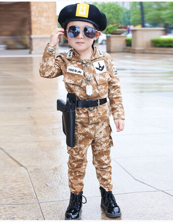 儿童迷彩运动套装幼儿园宝宝演出服男童特种兵军装小童表演服春夏