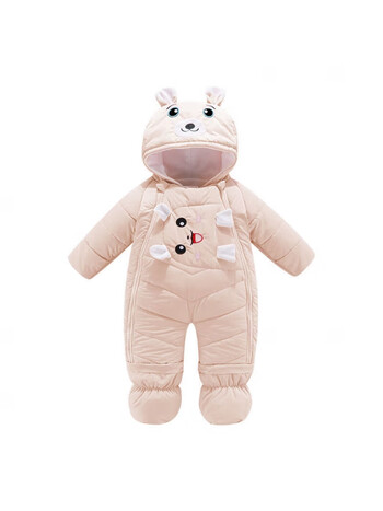 尊品熊秋冬连体羽绒服新款婴儿连体衣冬加厚外出服哈衣宝宝棉服抱衣
