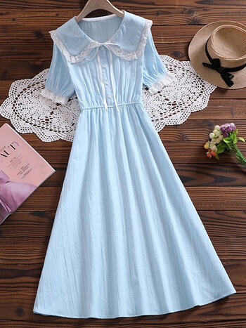 景怡依中学生连衣裙新款长裙少女裙子夏天韩版淑女学生女童大童12-18