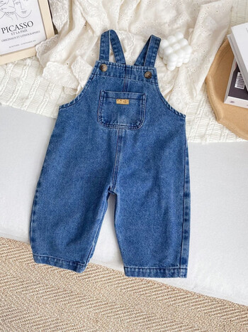 mifeiyun米菲童装儿童牛仔背带裤2023春季新款韩版男童女童牛仔背带裤