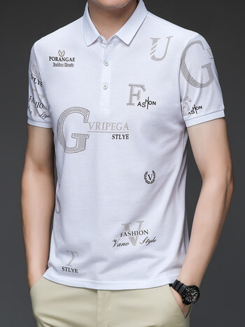 老爷车短袖t恤男保罗2022夏季男士t恤短袖新款青年时尚印花翻领半袖