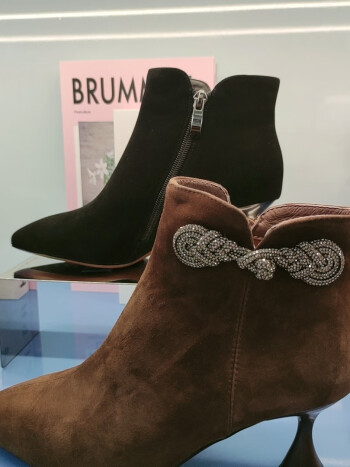 迪尼莎dins迪妮莎秋冬新款时装靴时尚百搭短靴瑞士进口牛反绒商场同款