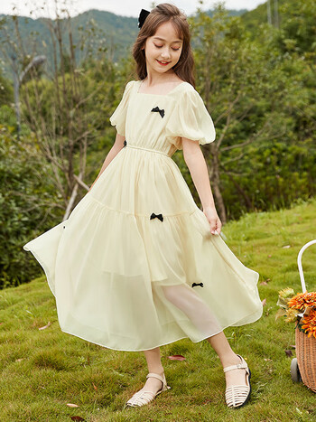 di camerino)女童连衣裙夏季儿童公主裙子2023新款洋气女孩夏装女大童
