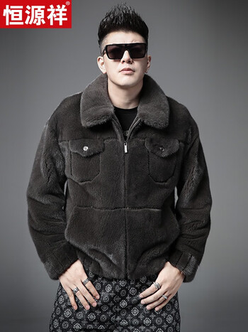 整貂丹麦进口紫金级貂皮大衣短款皮夹克水貂冬季夹克时尚高端皮草外套