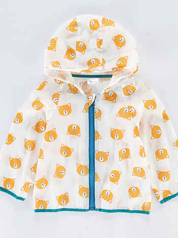 儿童防晒衣纯棉透气薄男童女童防晒服小孩皮肤衣服宝宝夏季外套黄熊头