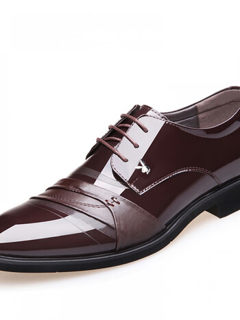 男士春秋韩版商务休闲男鞋正装软底青年商务款棕色鞋油袜子43码265