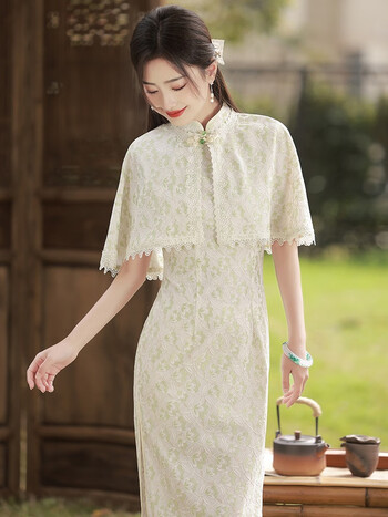 香影华家年轻款旗袍改良民国风老上海复古气质女装夏季新款短袖长款