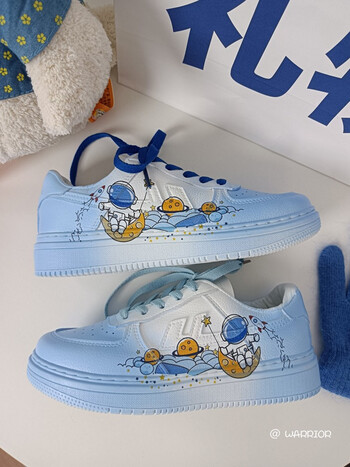 百搭跑步运动鞋联名国潮情侣鸳鸯鞋男女 回力星空宇航员(白蓝)z206d