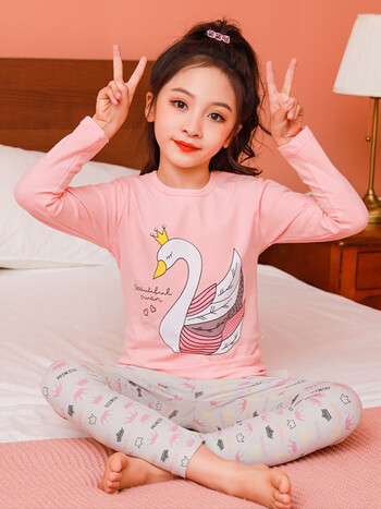 12岁女童秋衣秋裤纯棉儿童内衣套装全棉女宝宝线衣线裤棉毛衫衬衣衬裤