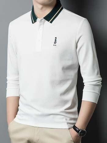 (jepp)长袖polo衫男秋季休闲时尚潮牌翻领小人体恤打底衫潮品牌男装