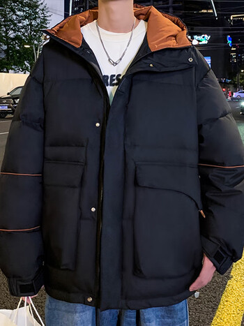 尺帛白色羽绒服男士冬季潮牌宽松轻薄短款情侣工装冲锋衣保暖男生外套